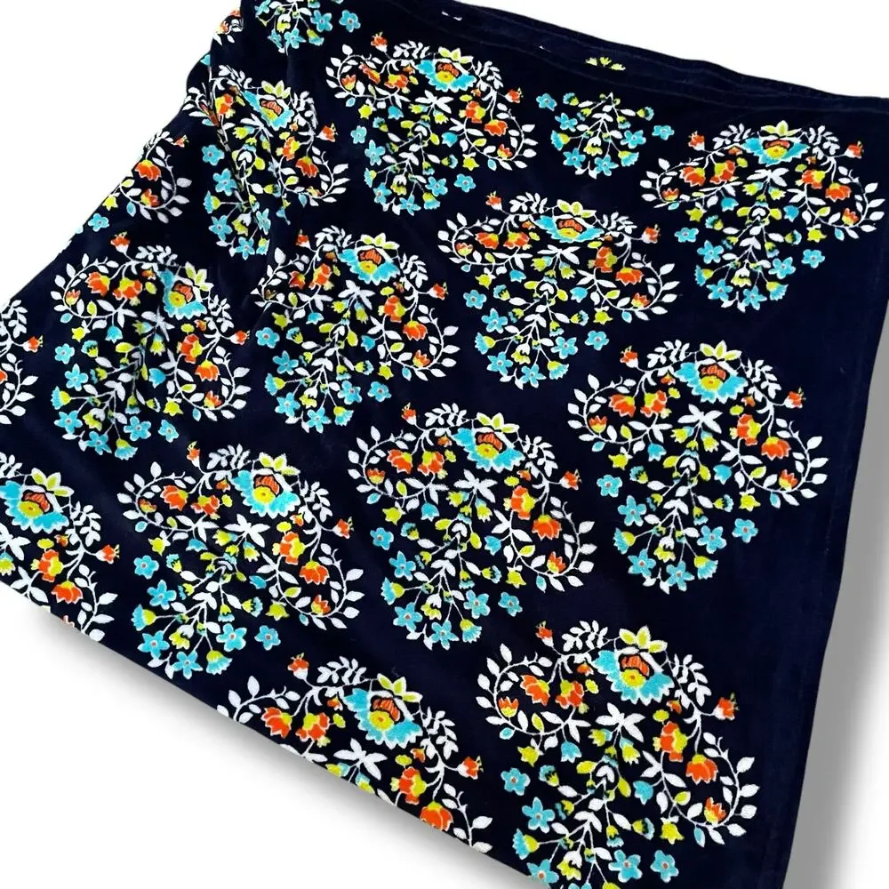 Vera Bradley Chandelier Floral Plush Throw Blanket 50x80 XL Fleece Blue Boho